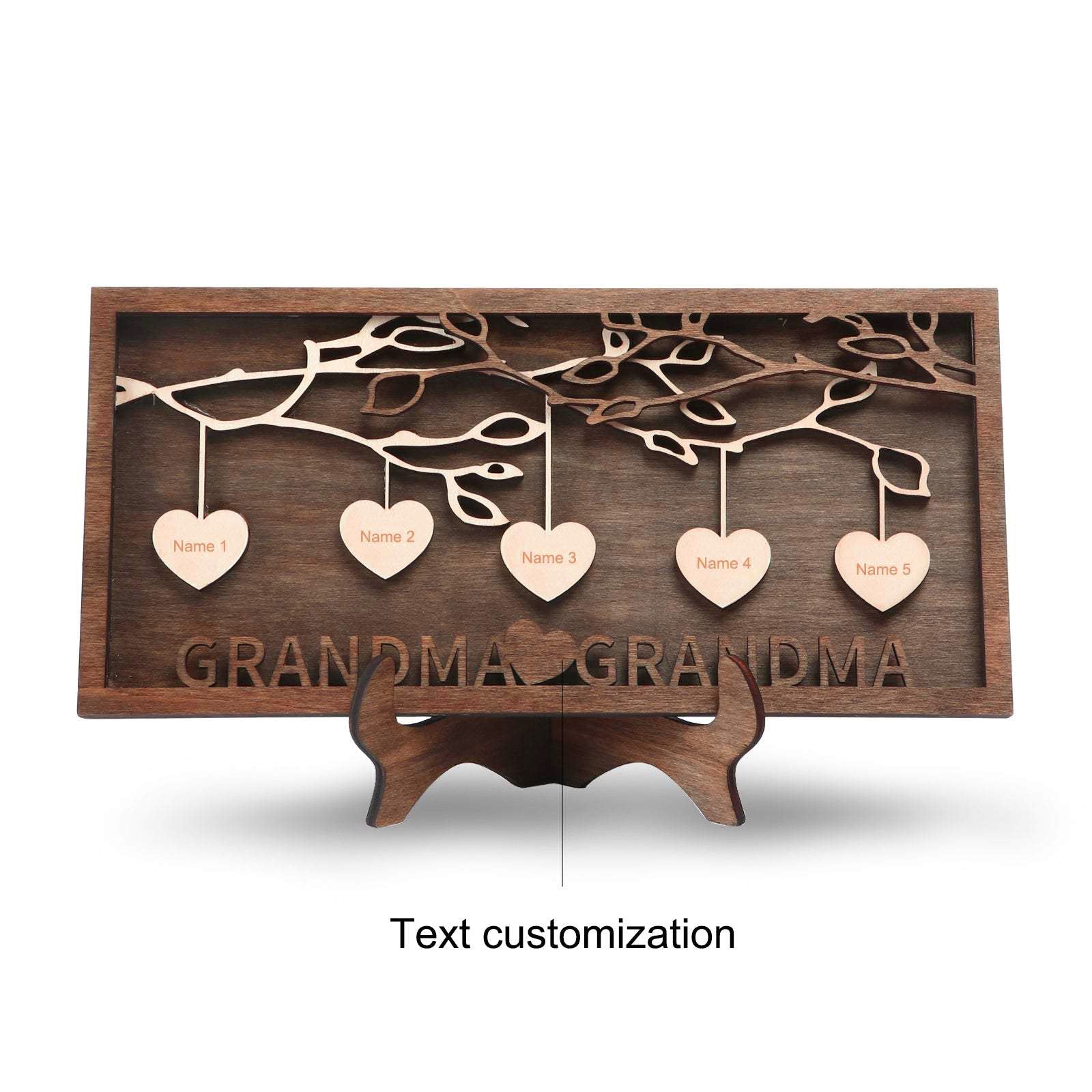 Personalized 2-14 Names Family Tree Wood Frame