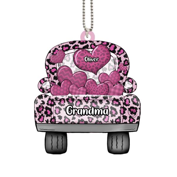 Personalized Nickname Grandma Truck Loading Heart Acrylic Ornament