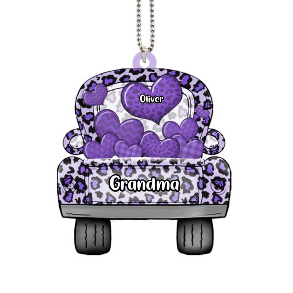 Personalized Nickname Grandma Truck Loading Heart Acrylic Ornament