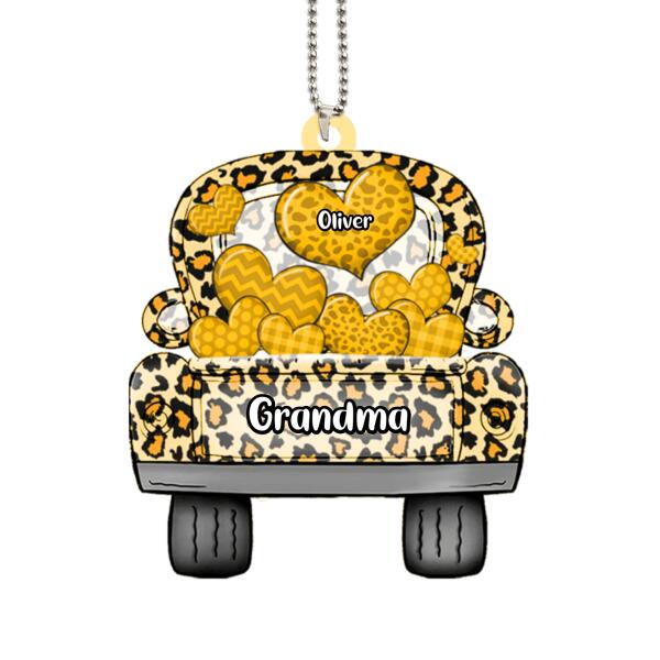 Personalized Nickname Grandma Truck Loading Heart Acrylic Ornament