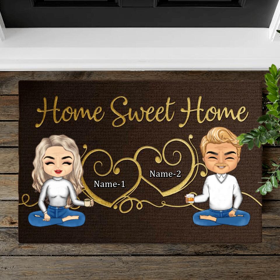 Home Sweet Home - Gift For Couples, Husband Wife - Personalized Decorative Mat