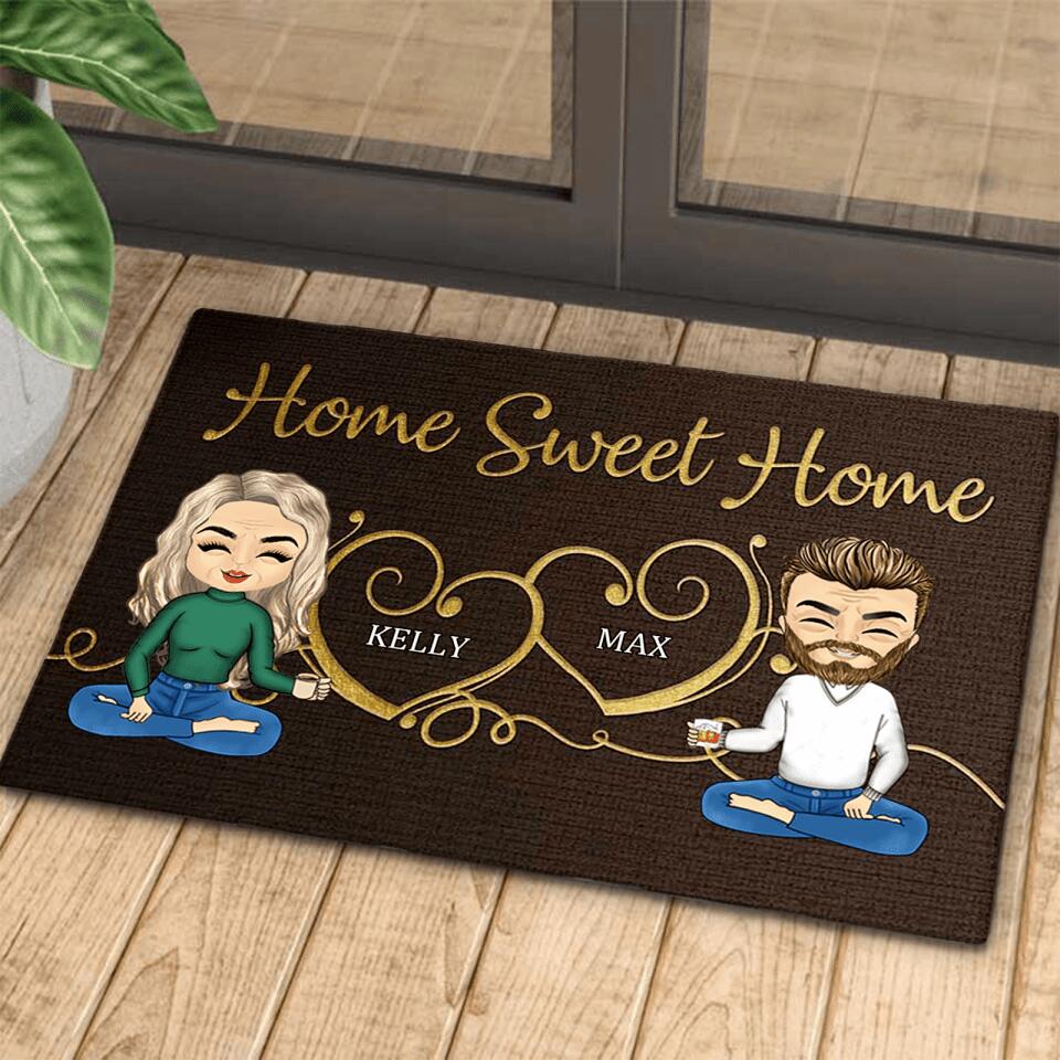 Home Sweet Home - Gift For Couples, Husband Wife - Personalized Decorative Mat