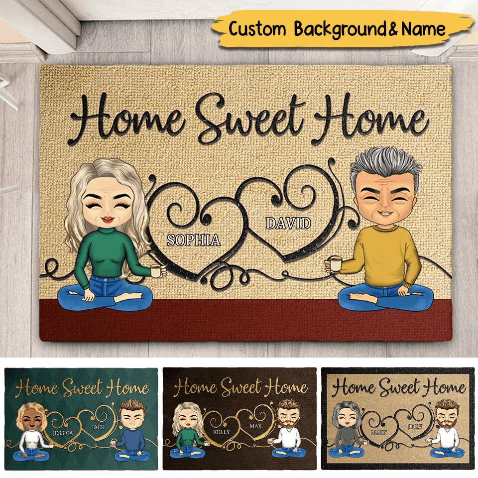 Home Sweet Home - Gift For Couples, Husband Wife - Personalized Decorative Mat