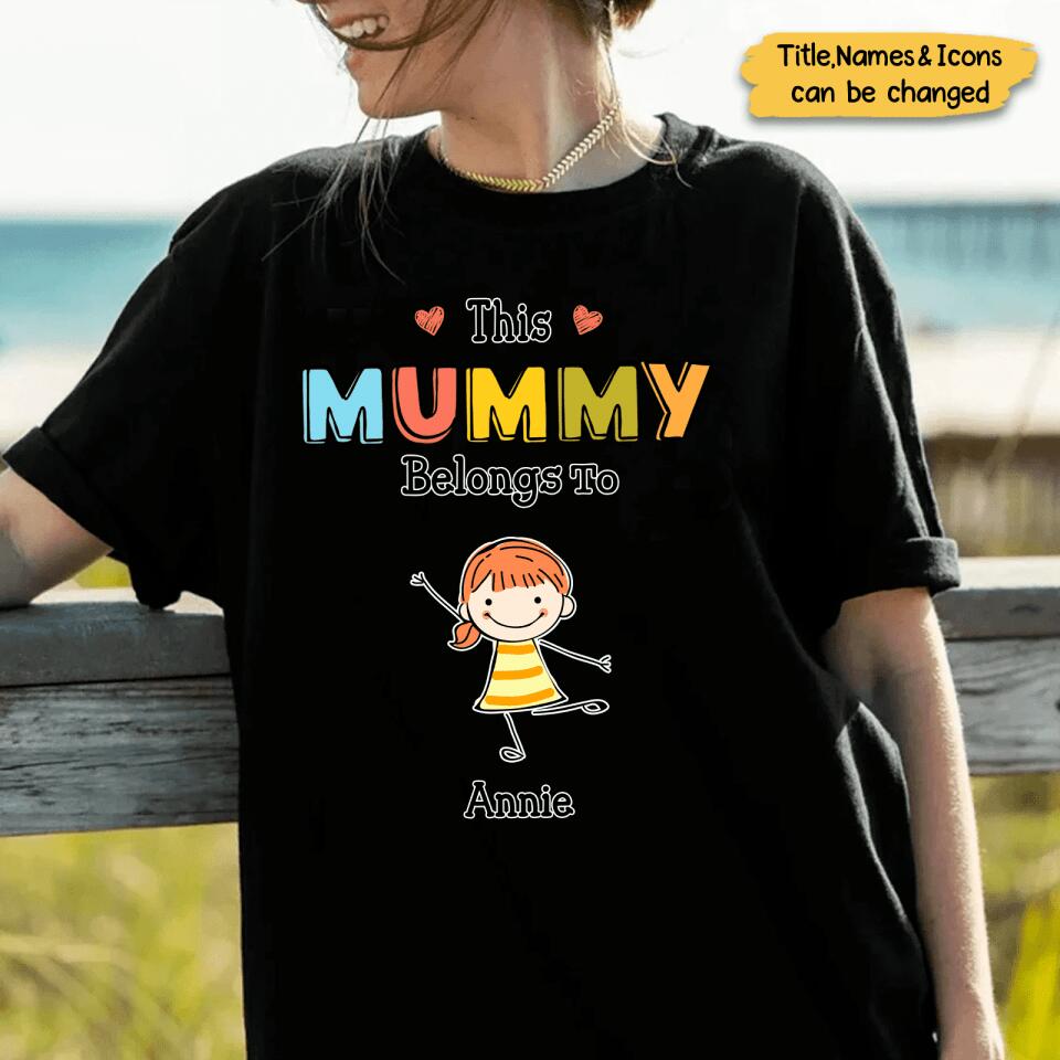 Personalized Grandma Drawing Custom Nickname&Kid Appearances Unisex T-Shirt