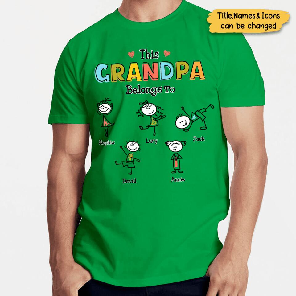 Personalized Grandma Drawing Up to 10 Kids Unisex T-Shirt