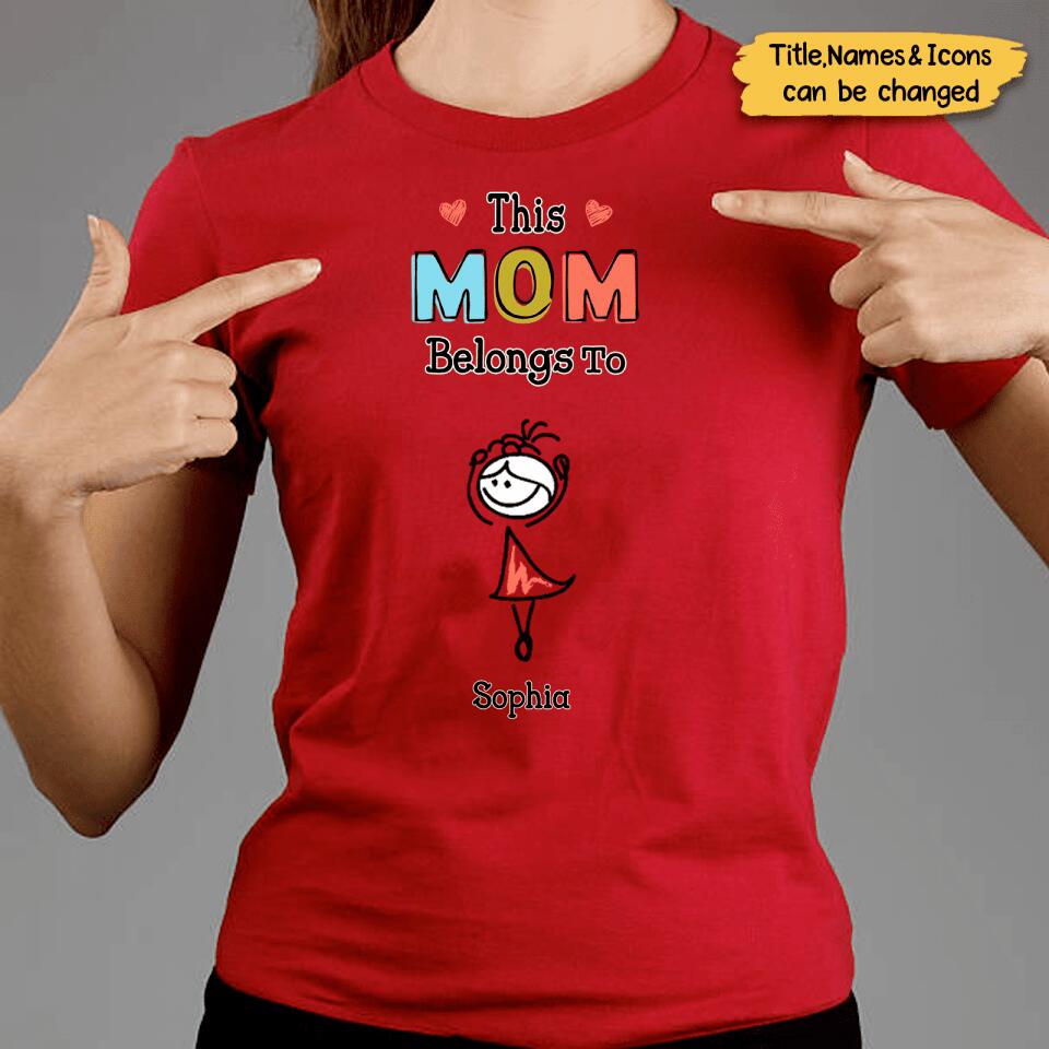 Personalized Grandma Drawing Up to 10 Kids Unisex T-Shirt