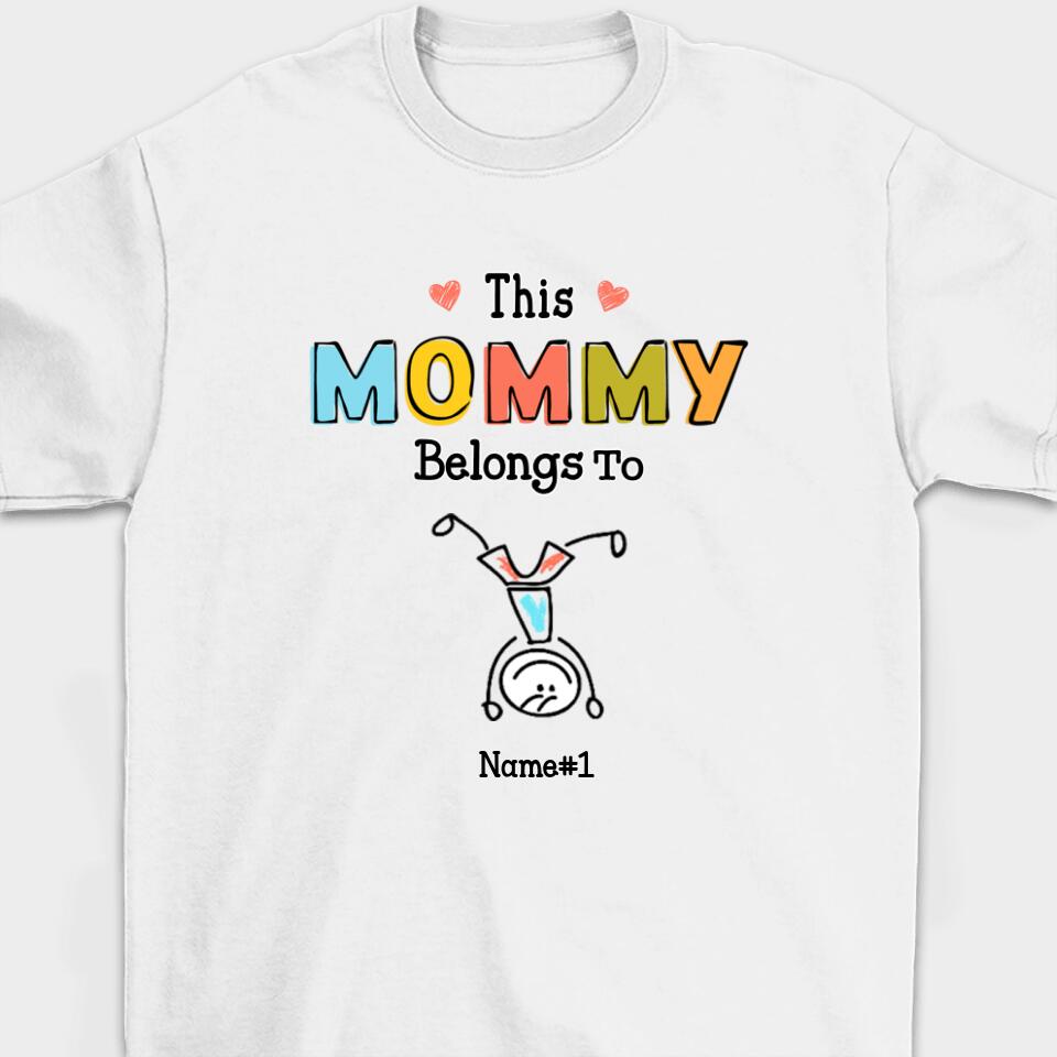 Personalized Grandma Drawing Up to 10 Kids Unisex T-Shirt