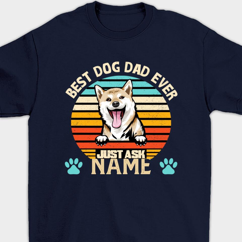 Best Dog Dad/Mom Ever - Personalized Custom Name & Dog Breed T-Shirt