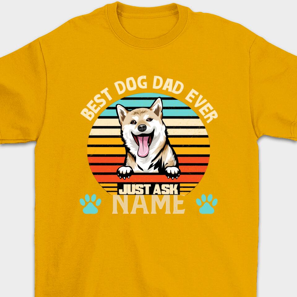 Best Dog Dad/Mom Ever - Personalized Custom Name & Dog Breed T-Shirt