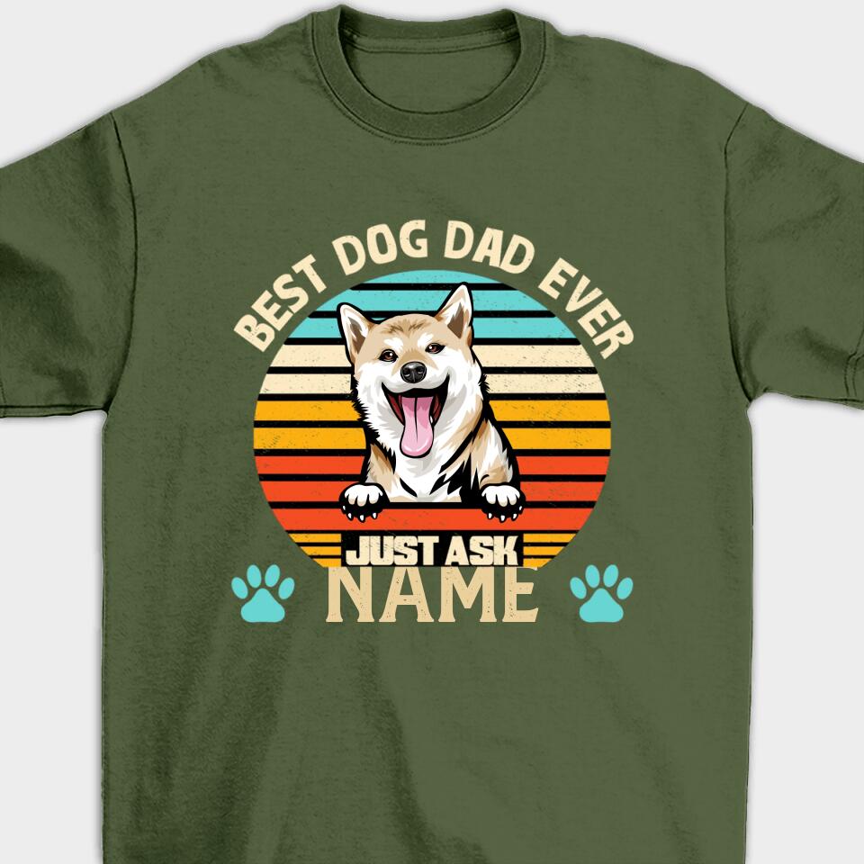 Best Dog Dad/Mom Ever - Personalized Custom Name & Dog Breed T-Shirt