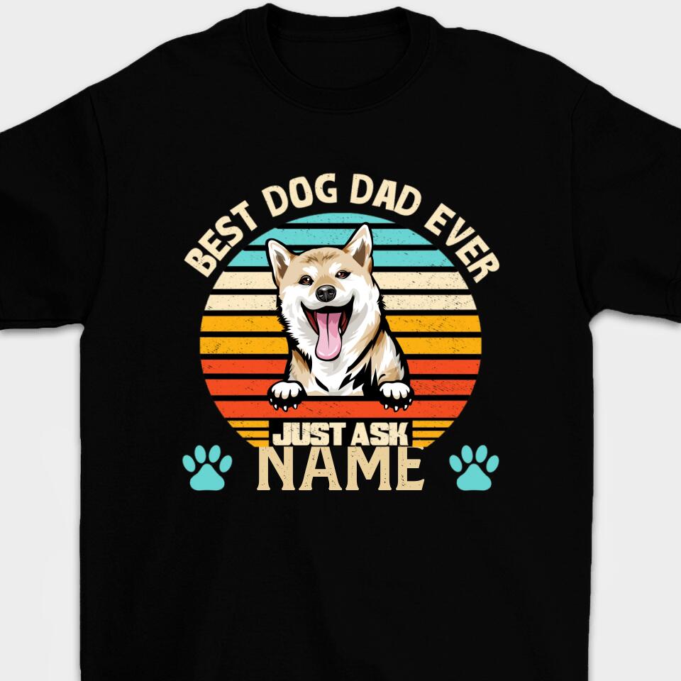 Best Dog Dad/Mom Ever - Personalized Custom Name & Dog Breed T-Shirt