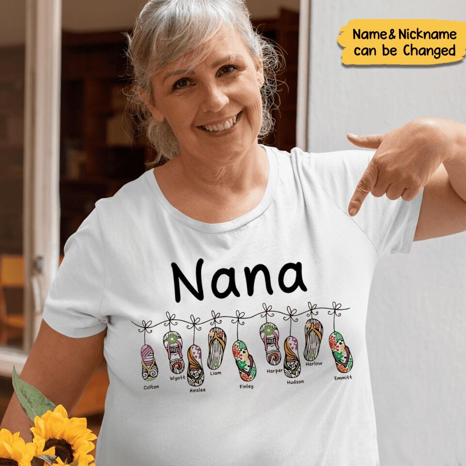 Personalized Gift Grandma Custom Nickname&Name T-Shirt