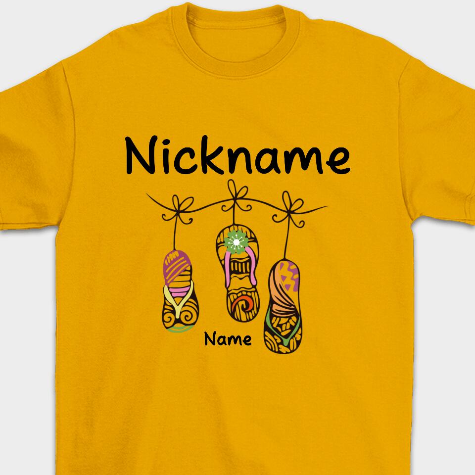 Personalized Gift Grandma Custom Nickname&Name T-Shirt