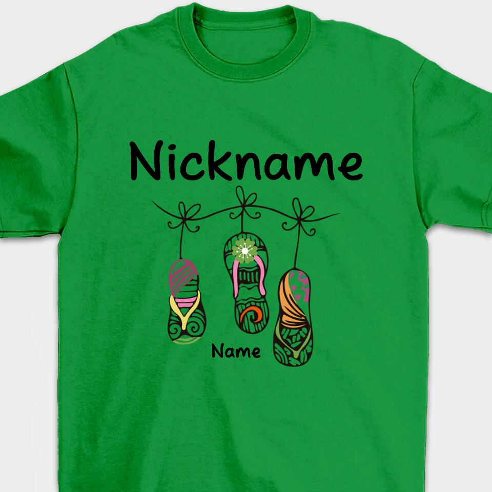 Personalized Gift Grandma Custom Nickname&Name T-Shirt