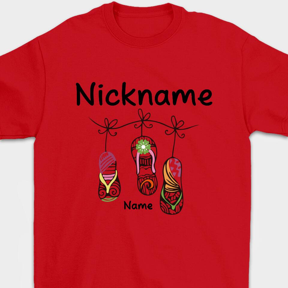 Personalized Gift Grandma Custom Nickname&Name T-Shirt