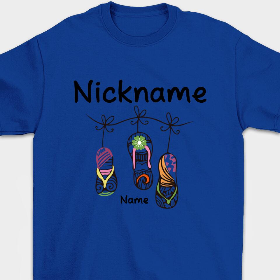 Personalized Gift Grandma Custom Nickname&Name T-Shirt