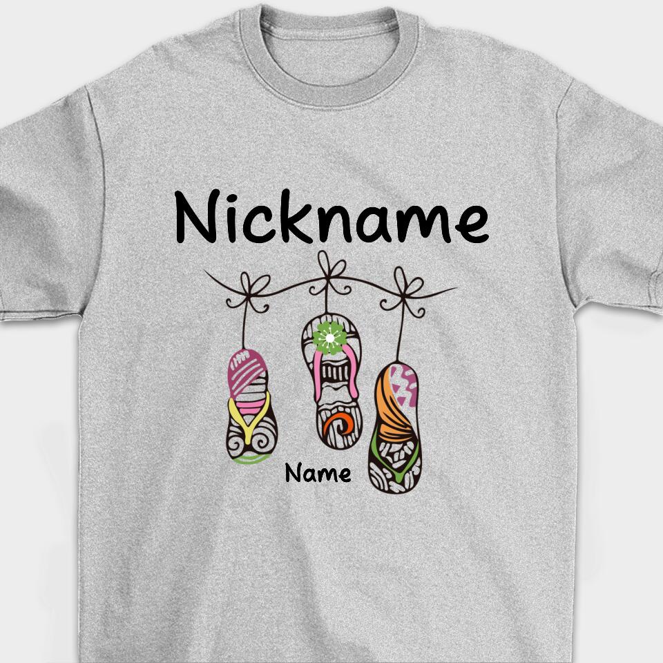 Personalized Gift Grandma Custom Nickname&Name T-Shirt