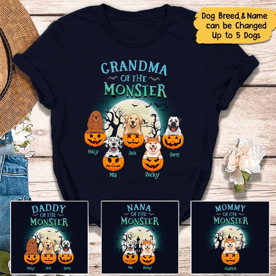 Personalized Dog Mom Monsters Fall Halloween Shirt