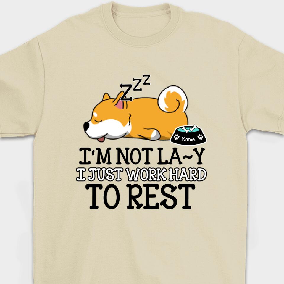 Personalized Lazy Dog Sleeping Funny T Shirt