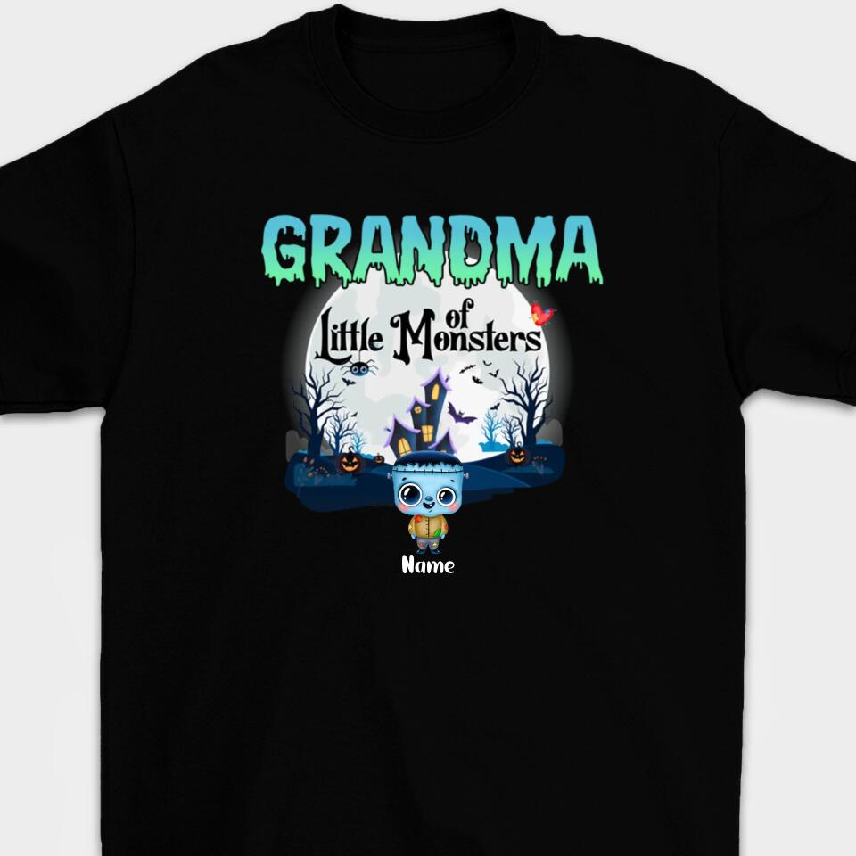 Personalized Grandma Little of Monsters Cute Halloween T-shirt