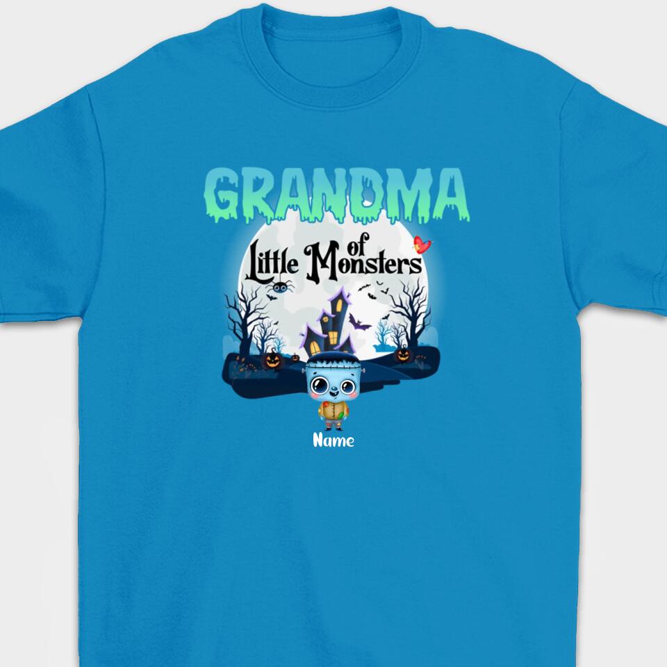 Personalized Grandma Little of Monsters Cute Halloween T-shirt