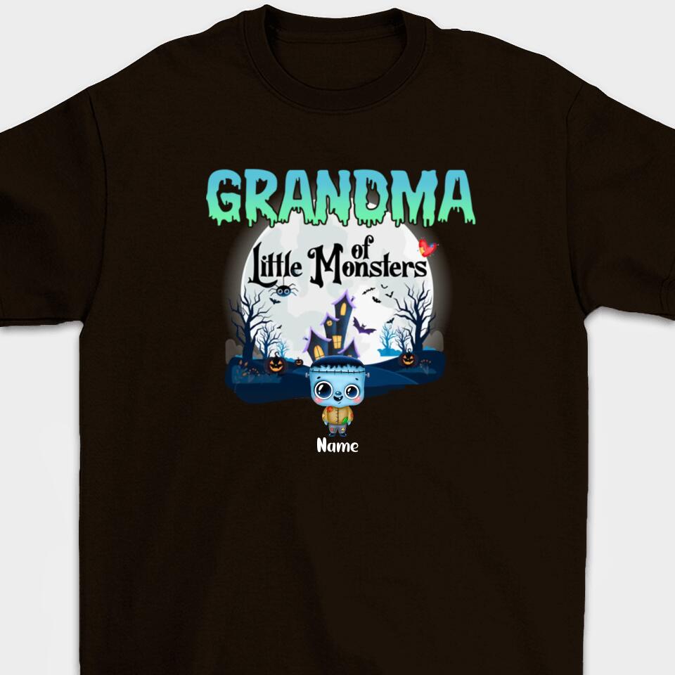 Personalized Grandma Little of Monsters Cute Halloween T-shirt