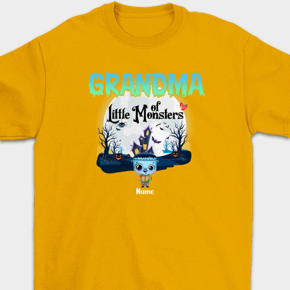 Personalized Grandma Little of Monsters Cute Halloween T-shirt