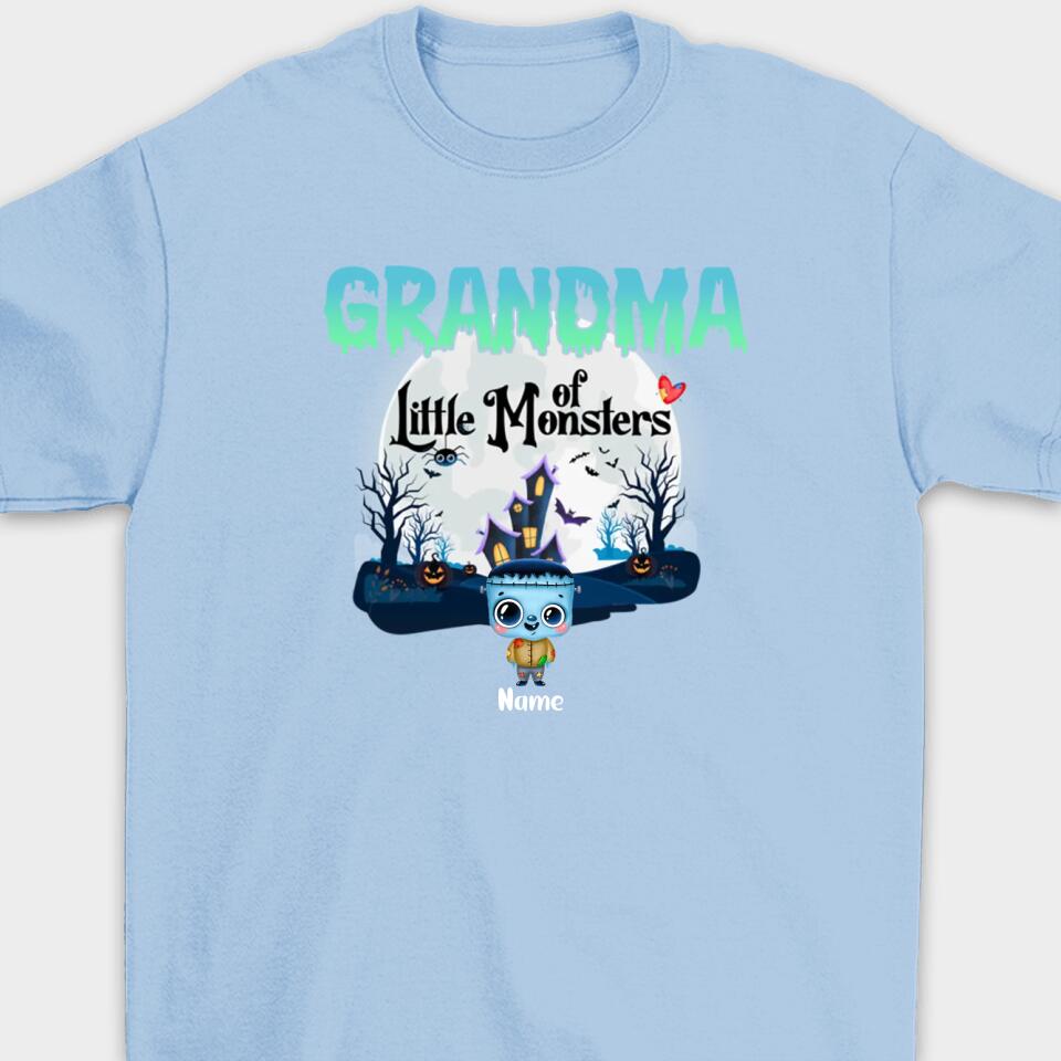 Personalized Grandma Little of Monsters Cute Halloween T-shirt