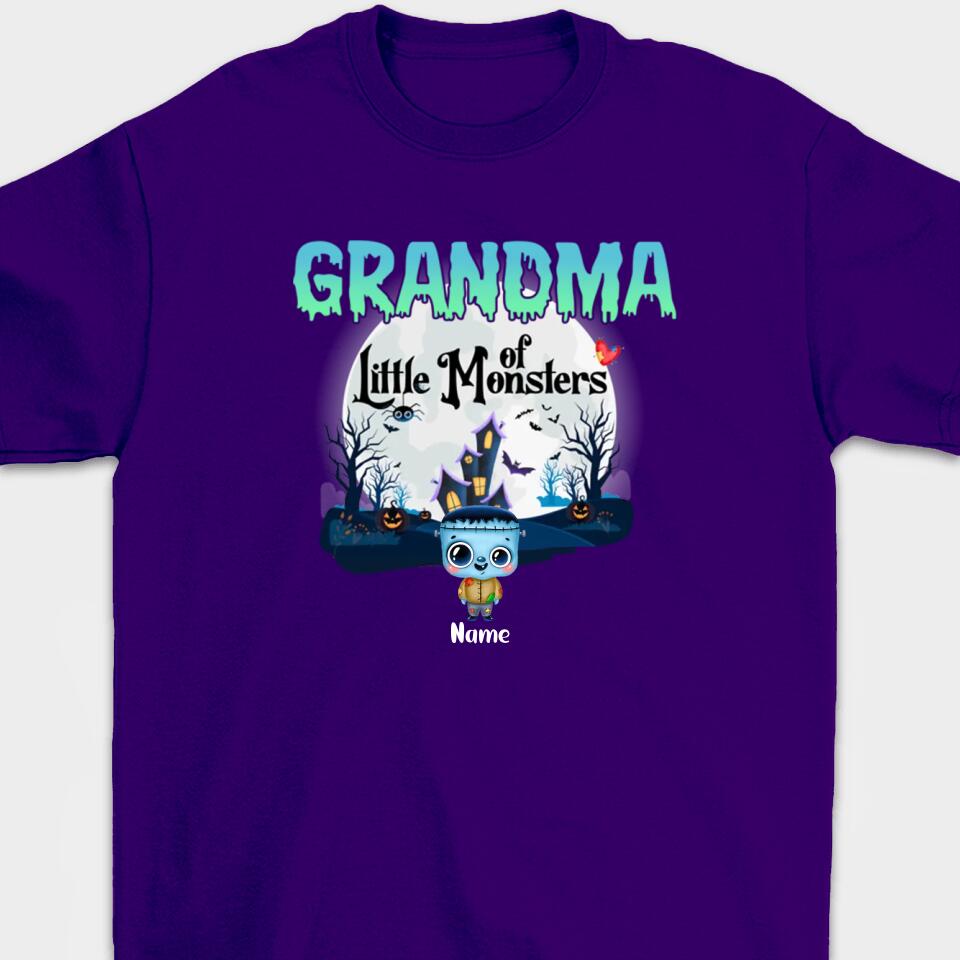 Personalized Grandma Little of Monsters Cute Halloween T-shirt