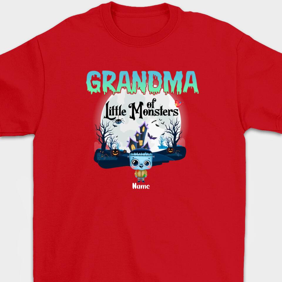 Personalized Grandma Little of Monsters Cute Halloween T-shirt