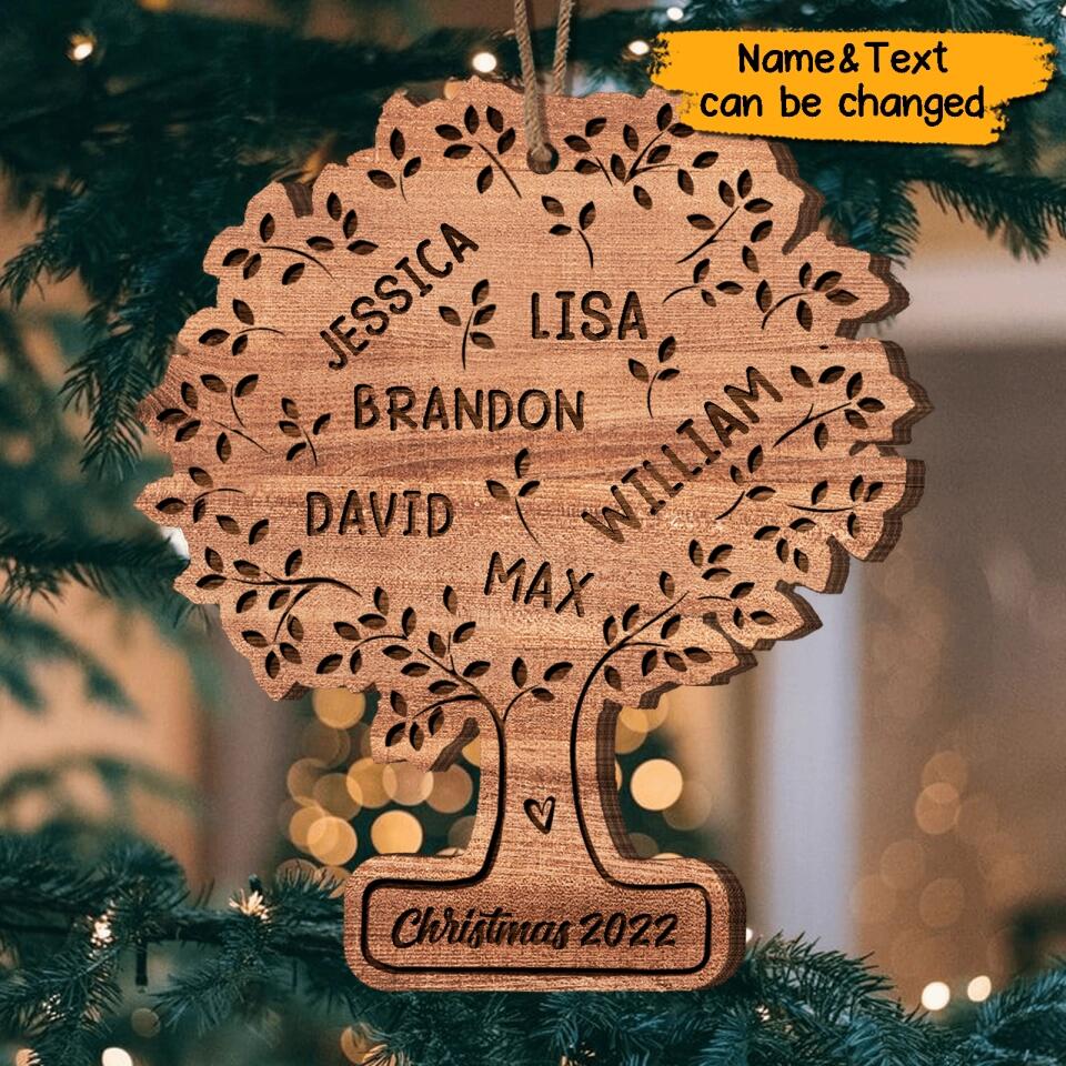 Personalized Family Tree Of Life Wooden Ornament