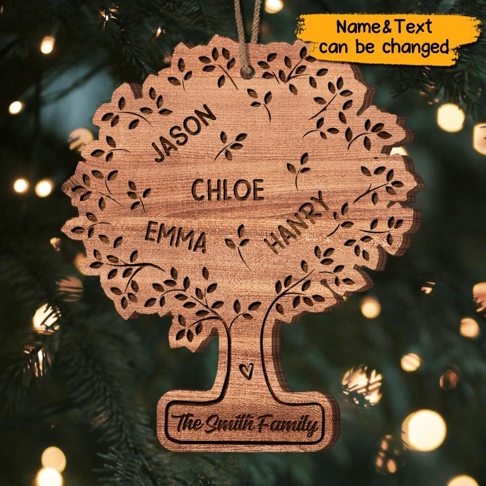 Personalized Family Tree Of Life Wooden Ornament