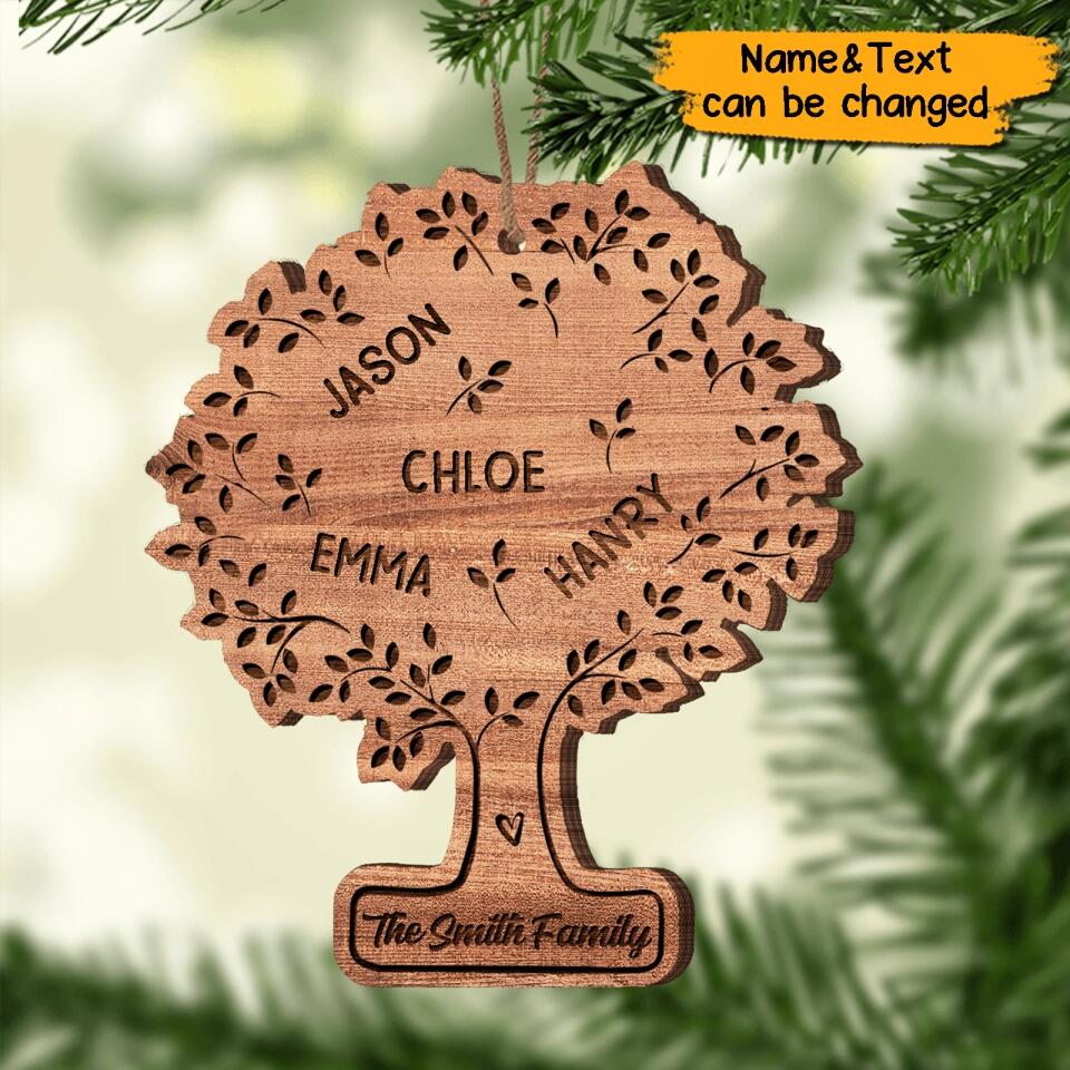 Personalized Family Tree Of Life Wooden Ornament