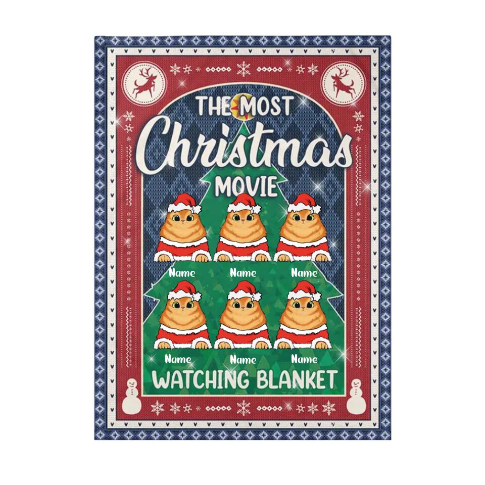 Personalized Cat Mom Christmas Blanket,Up to 6 Cats