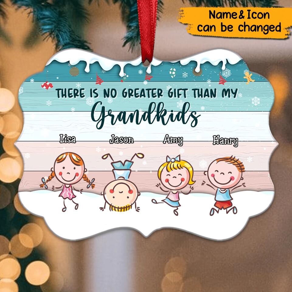 There Is No Greater Gift Than My Grandkids Personalized Grandkids Christmas Ornament