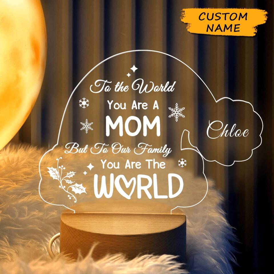 Personalized Christmas Hat Shape Gift For Mom  Acrylic Light