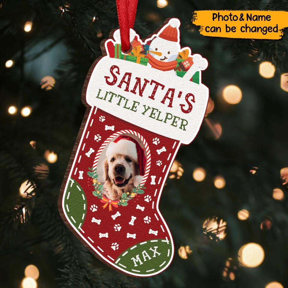 Santa's Little Yelper - Personalized Dog Christmas Wooden Ornament