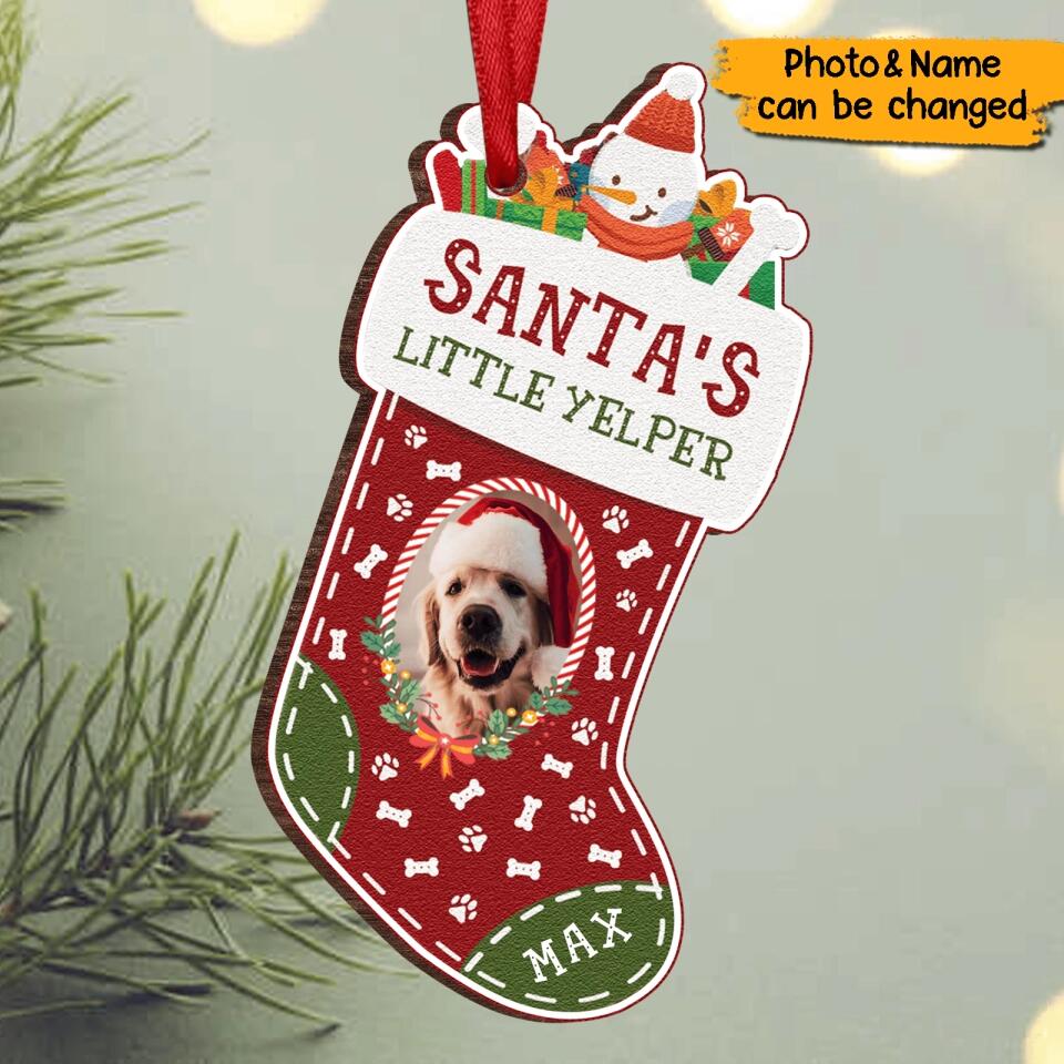 Santa's Little Yelper - Personalized Dog Christmas Wooden Ornament