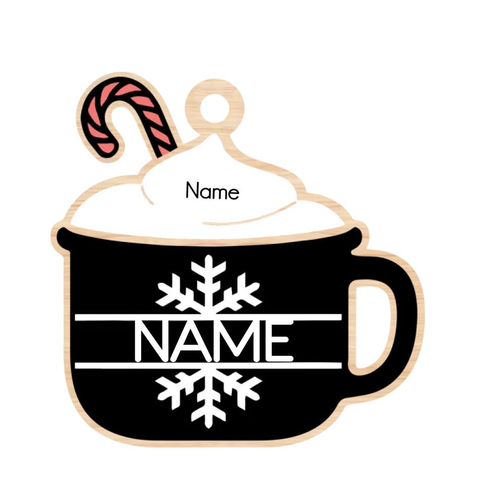 Personalized Christmas Hot Cocoa Family Name Ornament