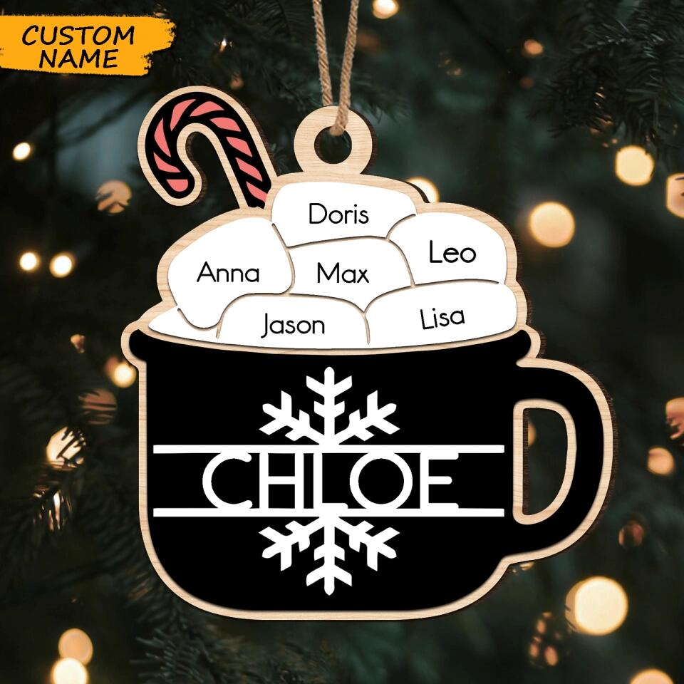 Personalized Christmas Hot Cocoa Family Name Ornament