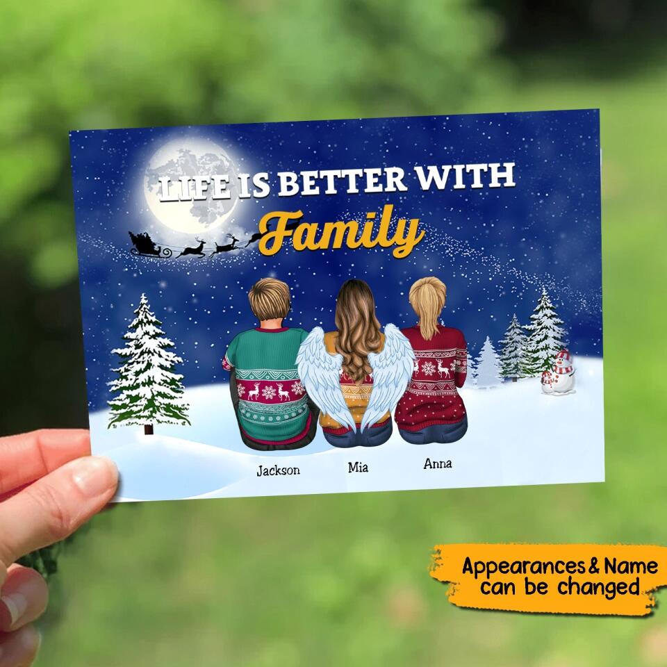 Life Is Better With Family - Personalize Christmas Postcard