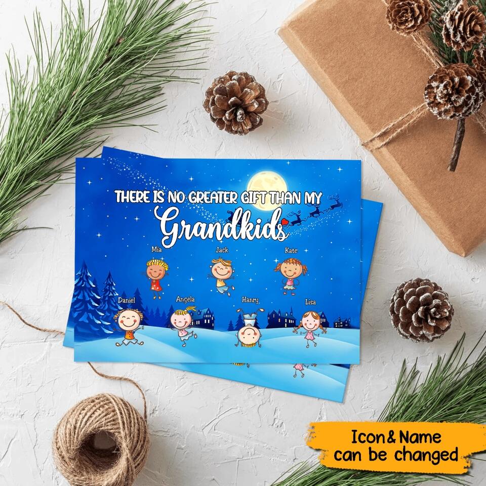 There Is No Greater Gift Than My Grandkids - Personalized Christmas Postcard