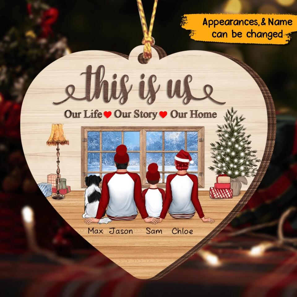 This Is Us-Personalized Couple Family Heart Shape Christmas Ornament