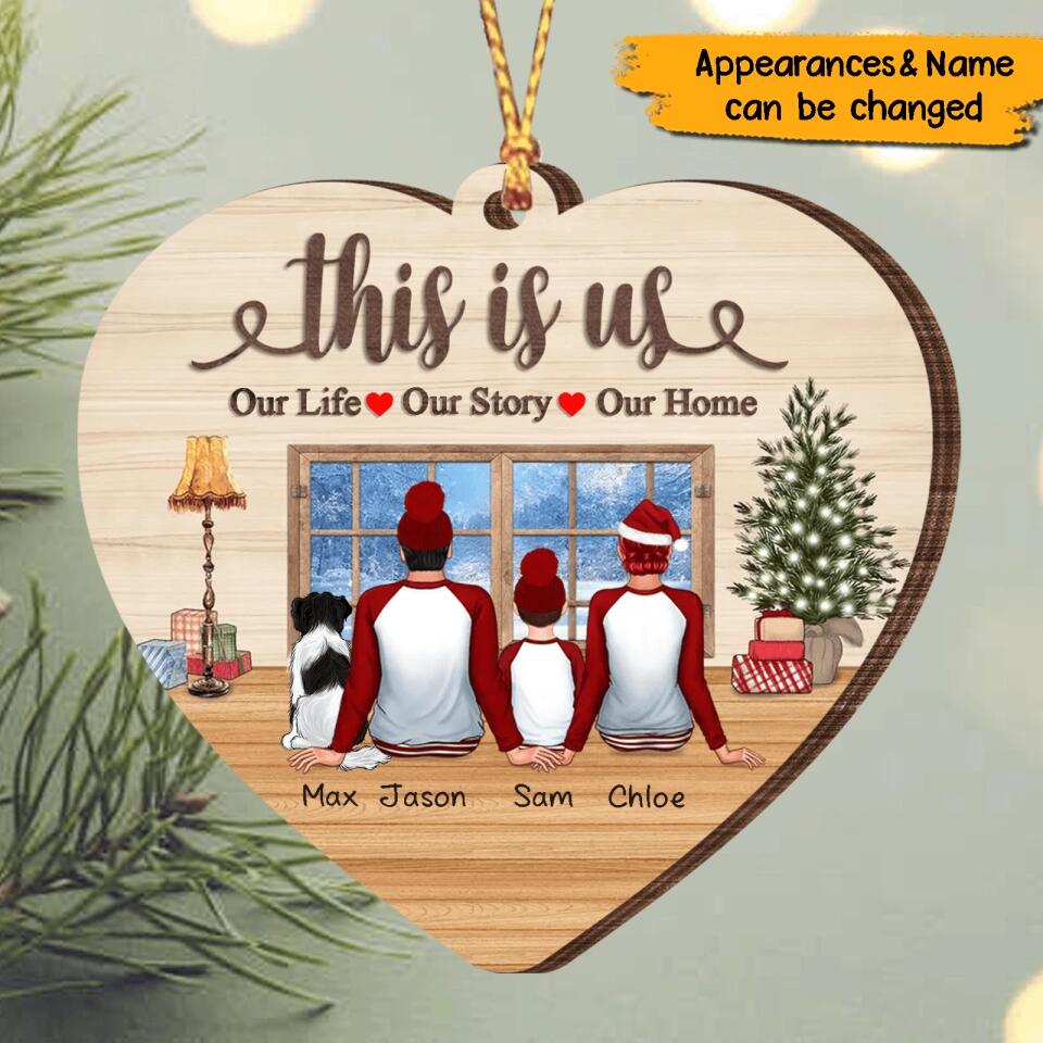 This Is Us-Personalized Couple Family Heart Shape Christmas Ornament