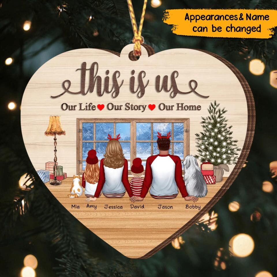 This Is Us-Personalized Couple Family Heart Shape Christmas Ornament