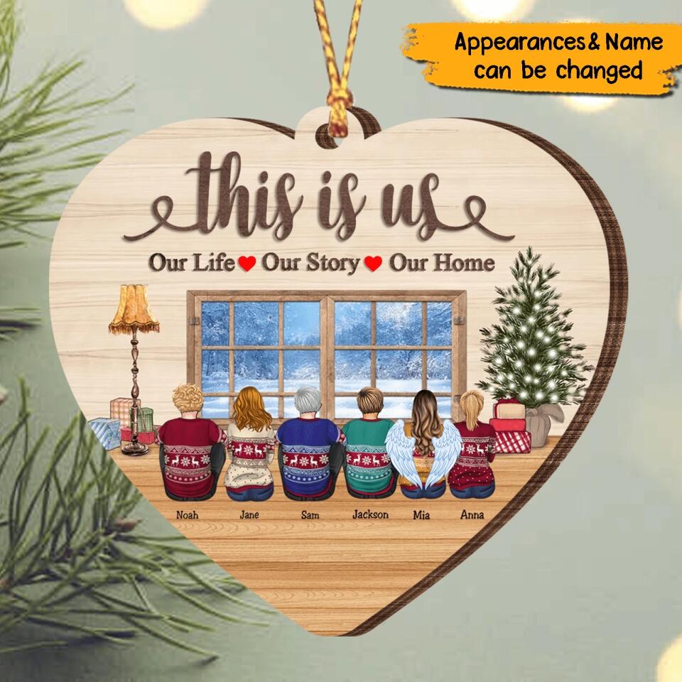 This Is Us-Personalized Family Heart Shape Christmas Ornament