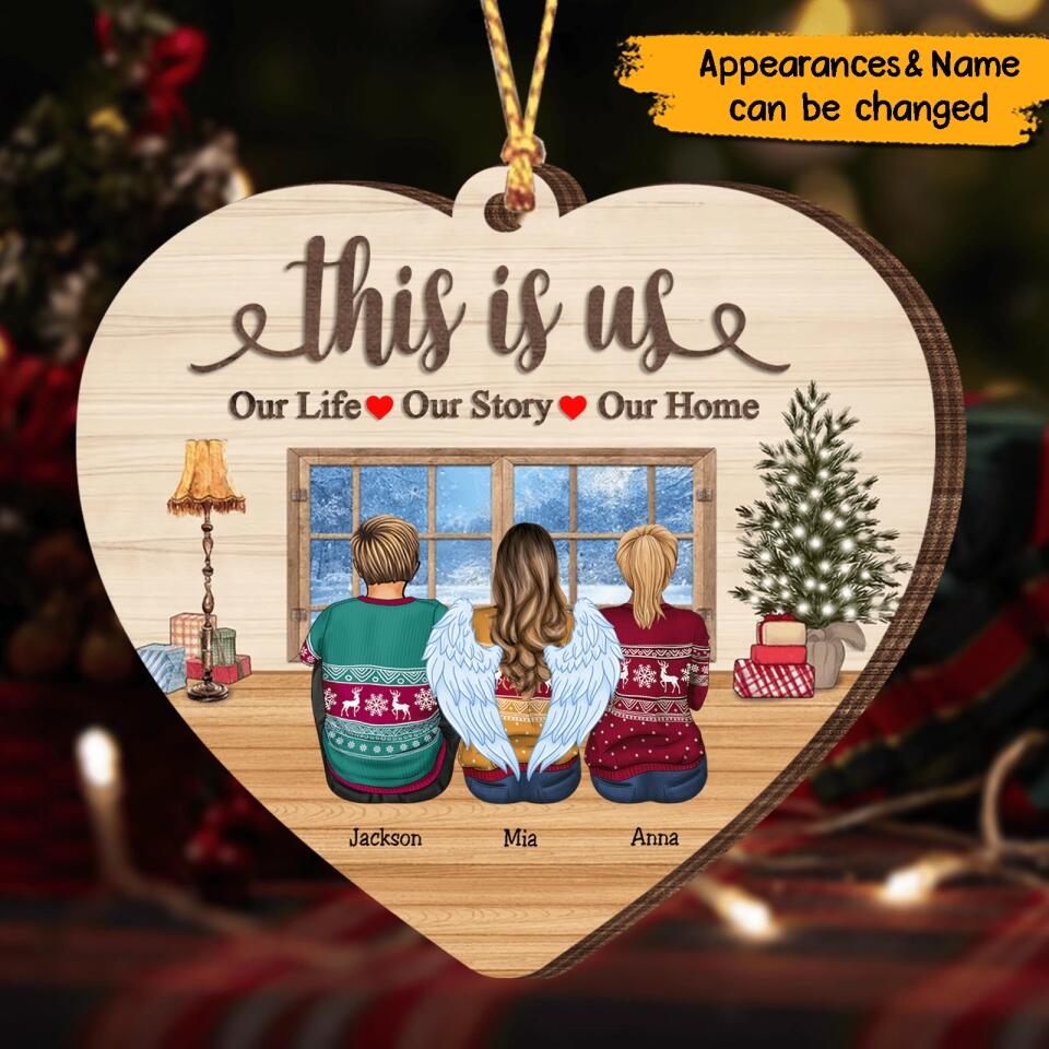 This Is Us-Personalized Family Heart Shape Christmas Ornament