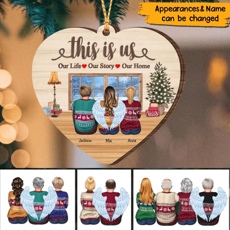 This Is Us-Personalized Family Heart Shape Christmas Ornament