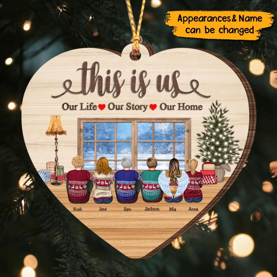 This Is Us-Personalized Family Heart Shape Christmas Ornament