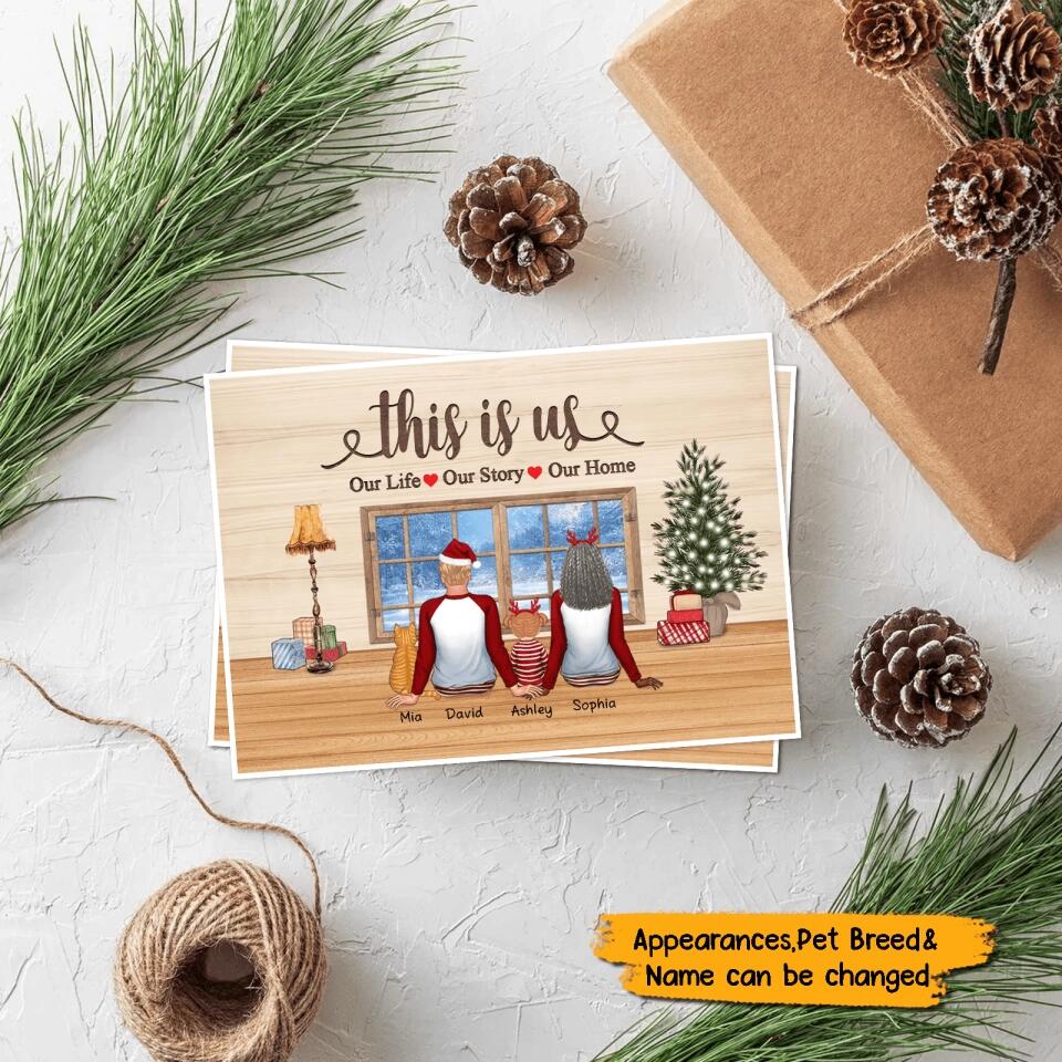 This Is Us-Personalized Couple Back View Family Christmas Postcard